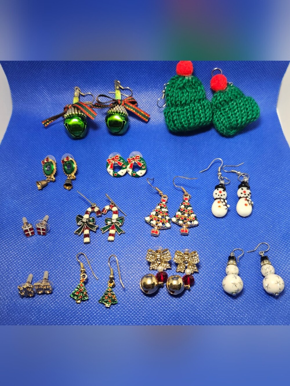 12 Pair Christmas Earring Lot Pierced Jewelry Holidays